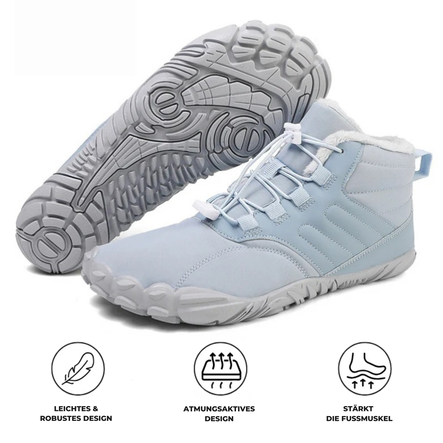 Nordic Flow - Gefütterte Anti-Rutsch & Wasserdichte Winter Barfuss Schuhe (UNISEX)